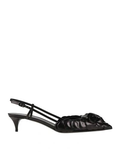 Valentino Garavani Woman Pumps Black Size 8 Soft Leather