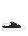 Emporio Armani Man Sneakers Black Size 9 Soft Leather, Textile Fibers In Black