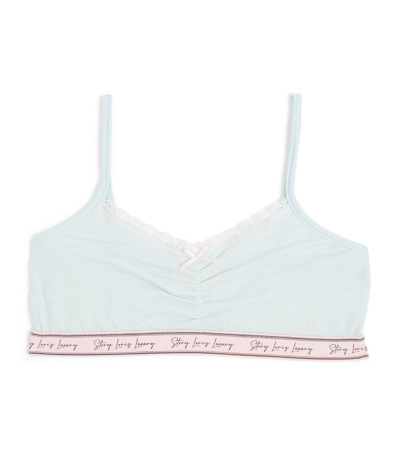 Story Loris Kids' Logo-band Bralette (6-14 Years) In Blue