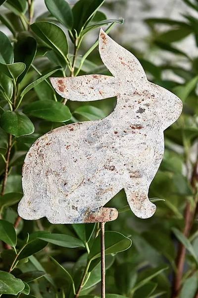 Terrain Sitting Bunny Iron Stake In Transparent