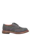 Tricker's Woman Lace-up Shoes Grey Size 8 Leather In Grey