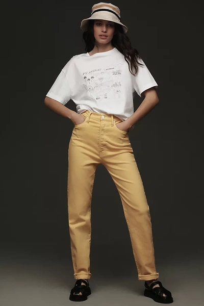 Mother The Tune Up Bonafide Hover Straight-leg Jeans In Yellow