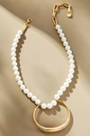 BY ANTHROPOLOGIE PEARL HOOP PENDANT NECKLACE