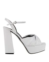 Sergio Rossi Block Heel Platform Sandals In White