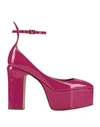 Valentino Garavani Woman Pumps Fuchsia Size 8 Leather In Pink