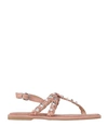 Alma Blue Woman Thong Sandal Pastel Pink Size 8 Natural Raffia In Pink