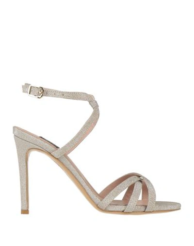 Islo Isabella Lorusso Woman Sandals Platinum Size 8 Textile Fibers In Grey