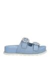 JEANNOT JEANNOT WOMAN SANDALS SKY BLUE SIZE 8 LEATHER