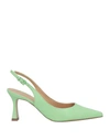 Roberto Festa Woman Pumps Light Green Size 8 Leather