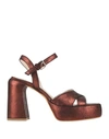 Elena Iachi Woman Sandals Cocoa Size 7.5 Leather In Brown
