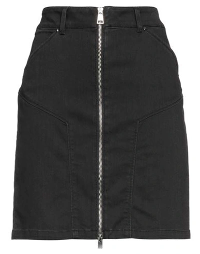 Karl Lagerfeld Woman Denim Skirt Black Size 26 Cotton, Elastomultiester, Elastane