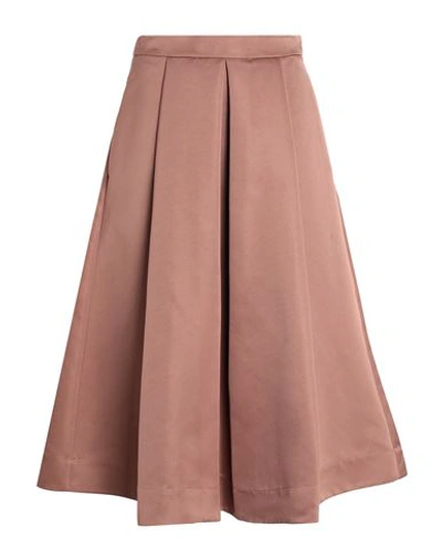 Max & Co . Lappole Woman Midi Skirt Light Brown Size 6 Polyester In Beige