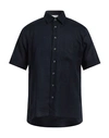 Gran Sasso Man Shirt Midnight Blue Size 48 Linen