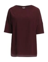 Aspesi Woman Top Burgundy Size 6 Silk In Red