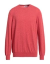 La Fileria Man Sweater Tomato Red Size 46 Cashmere In Tomato Red