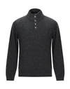 Brooksfield Man Turtleneck Steel Grey Size 44 Wool In Grey