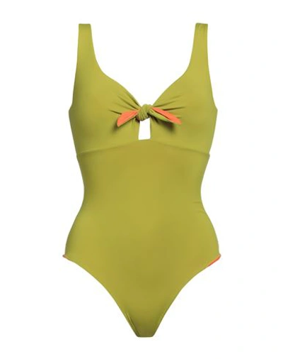 Fisico Woman One-piece Swimsuit Acid Green Size Xl Polyamide, Elastane