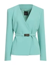 Pinko Woman Blazer Turquoise Size 2 Polyester, Elastane In Blue