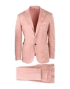 Santaniello Man Suit Pastel Pink Size 40 Linen, Cotton, Elastane