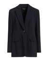 EMPORIO ARMANI EMPORIO ARMANI WOMAN BLAZER MIDNIGHT BLUE SIZE 12 ACETATE, VISCOSE