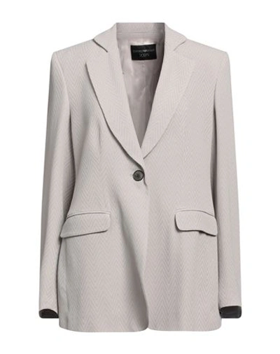Emporio Armani Woman Blazer Light Grey Size 12 Acetate, Viscose