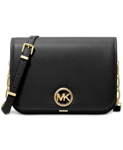 Michael Kors Michael  Delancey Medium Chain Messenger In Black