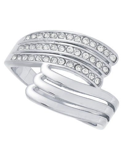 Inc International Concepts Pave Triple-row Wrap Ring, Created For Macy's In Silver