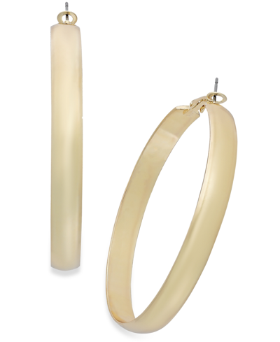 Inc International Concepts Gold-tone Large Flat Hoop Earrings, 2.5", Created For Macy's