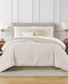 Pem America Crinkle Geo 9 Pc. Comforter Sets In Cement,white
