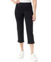 Gloria Vanderbilt Womens High Rise Stretch Capri Jeans In Black Rinse
