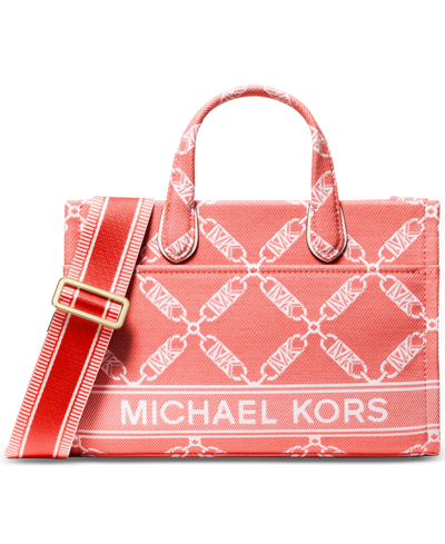 Michael Kors Michael  Empire Logo Gigi Small East West Messenger Bag In Spiced Coral