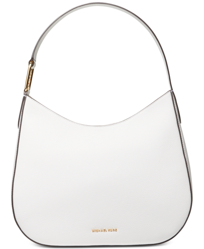 Michael Kors Michael  Kensington Large Top Zip Hobo Shoulder In Optic White