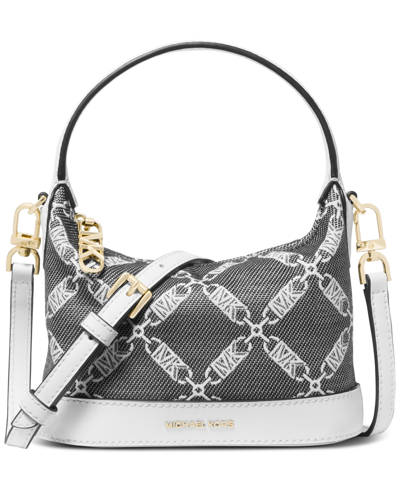 Michael Kors Michael  Wythe Small Top Handle Crossbody In Black,optic White