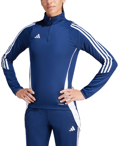 Adidas Originals Women's Tiro 24 Quarter-zip Training Top In Team Navy Blue,white