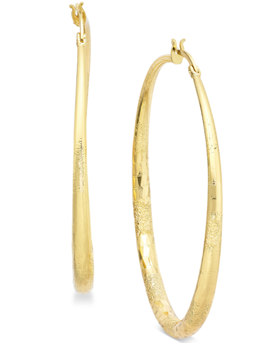 Inc International Concepts Gold-tone Large Diamond-cut Hoop Earrings, 2.3", Created For Macy's