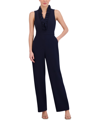 Eliza J Ruffle Neck Jumpsuit In Navy