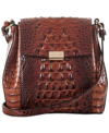 Brahmin Melbourne Margo Embossed Leather Crossbody In Pecan,gold