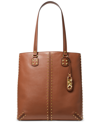 Michael Kors Michael  Astor Large Leather North South Tote In Luggage