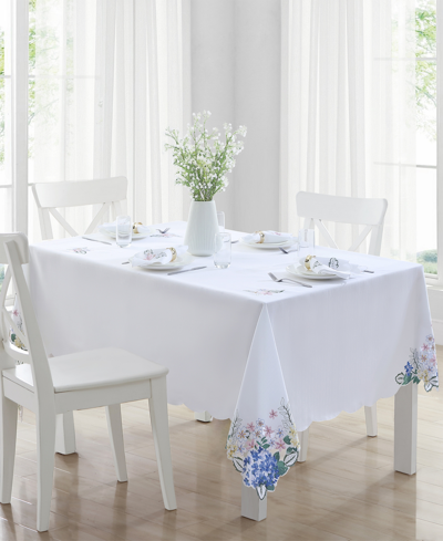Elrene Spring Hydrangea Bouquet Cutwork Tablecloth, 60" X 84" In Multi