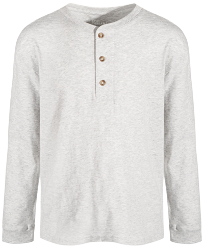 Epic Threads Big Boys Solid Henley Shirt, Created For Macy's In Slate Heather