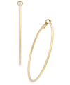 INC INTERNATIONAL CONCEPTS GOLD-TONE LARGE THIN HOOP EARRINGS, 2.4", CREATED FOR MACY'S