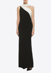 ROLAND MOURET ASYMMETRIC SASH ONE-SHOULDER MAXI DRESS