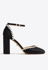 Mach&mach Black Audrey Crystal 95 Heels In Black