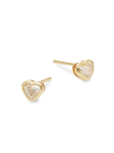 Anita Ko Women's 18k Yellow Gold & Diamond Heart Stud Earrings