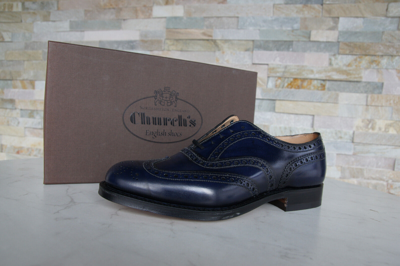 Pre-owned Church's Eu 42,5 Uk 8,5 Schnürschuhe Halbschuhe Burwood Blau Neu Ehem Uvp 940 €