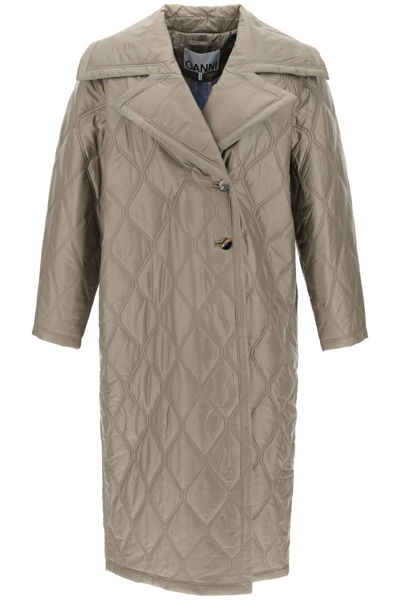 GANNI QUILTED OVERSIZED COAT