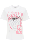 GANNI T-SHIRT WITH ABSTRACT PRINT