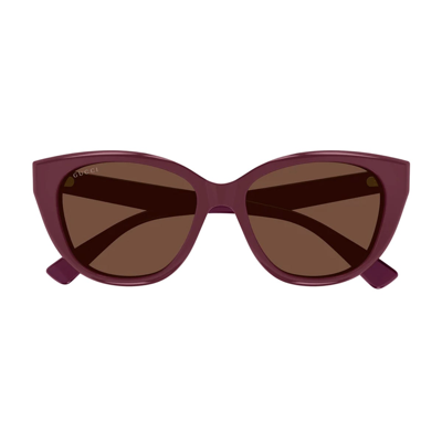 Gucci Gg1588s Linea Lettering 003 Sunglasses In Rosso