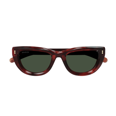 Gucci Gg1521s Linea Rivets 002 Sunglasses In Marrone