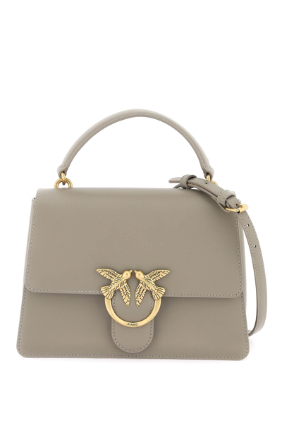 Pinko Love One Top Handle Classic Light Bag In Noce Antique Gold (grey)